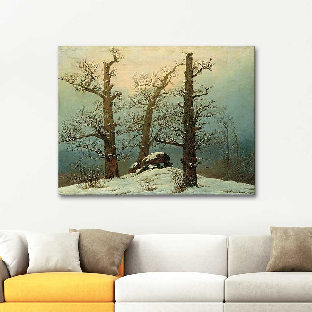 Caspar David Friedrich Cairn in Snow Art Print