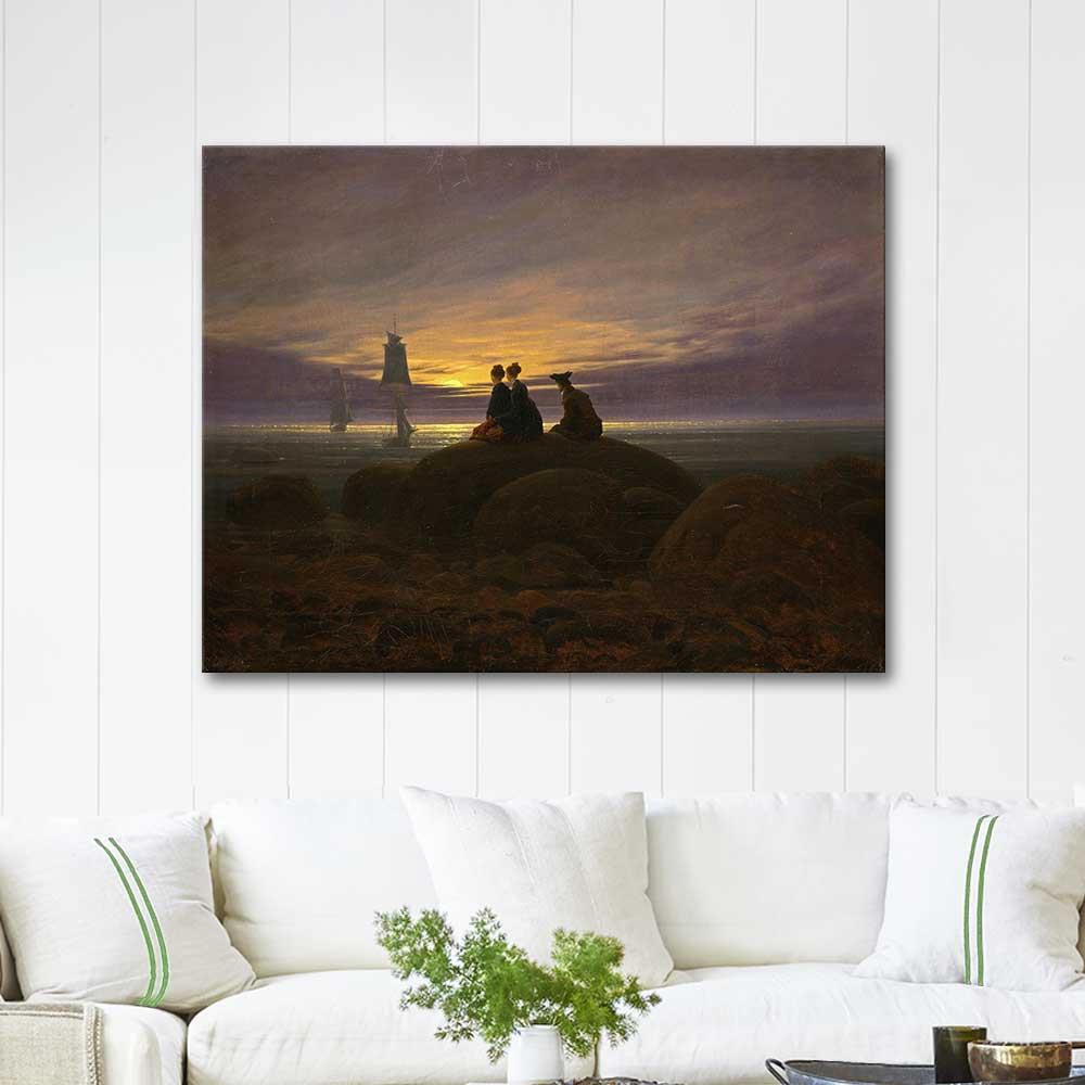 Caspar David Friedrich Moonrise Over The Sea Art Print