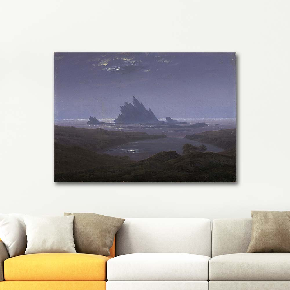 Caspar David Friedrich Rocky Reef On The Sea Shore Art Print