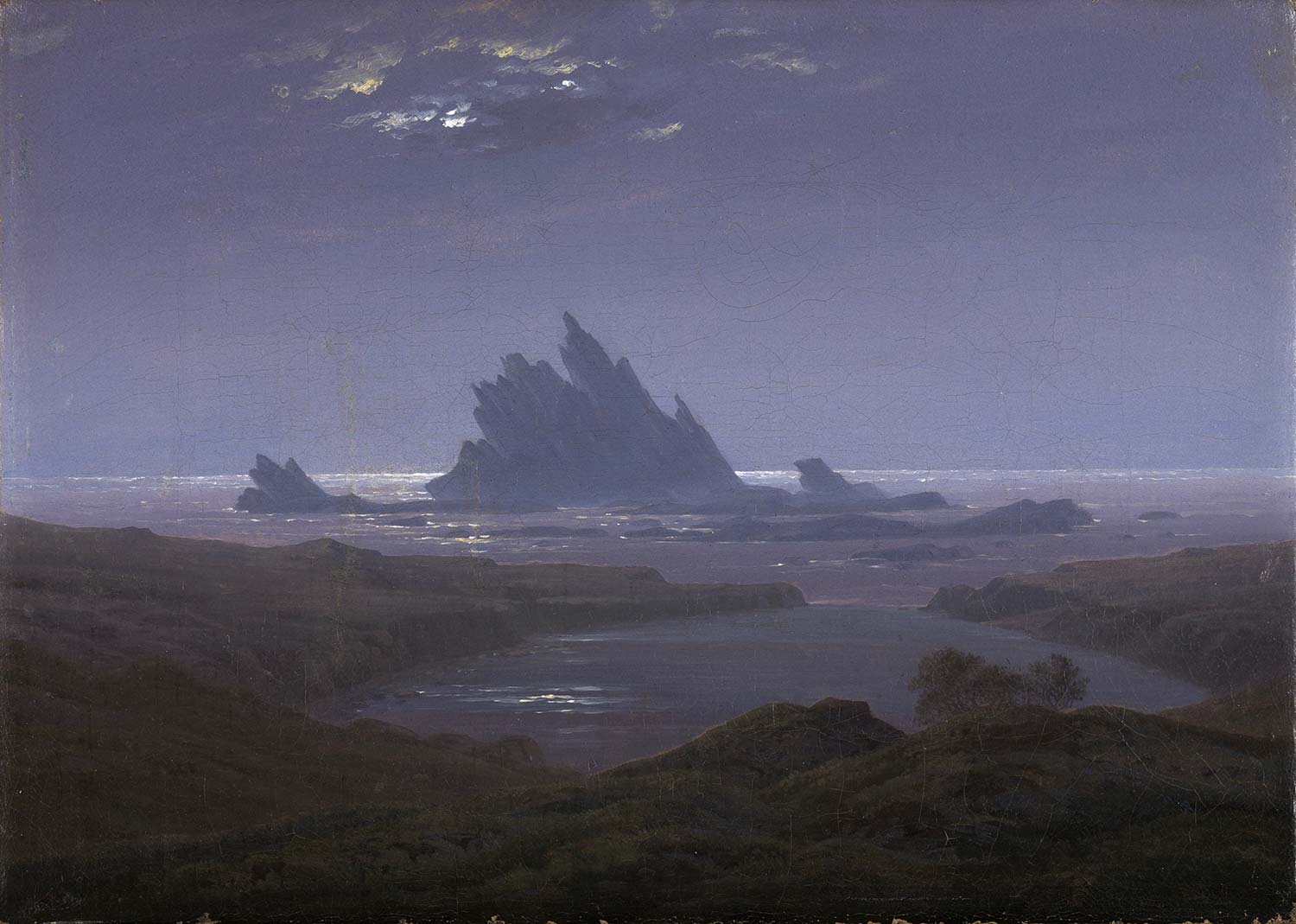 Caspar David Friedrich Rocky Reef On The Sea Shore Art Print