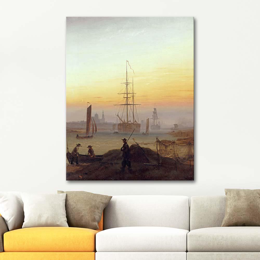 Caspar David Friedrich Greifswald Limanı Kanvas Tablo
