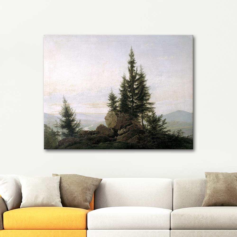 Caspar David Friedrich View Of The Elbe Valley Art Print