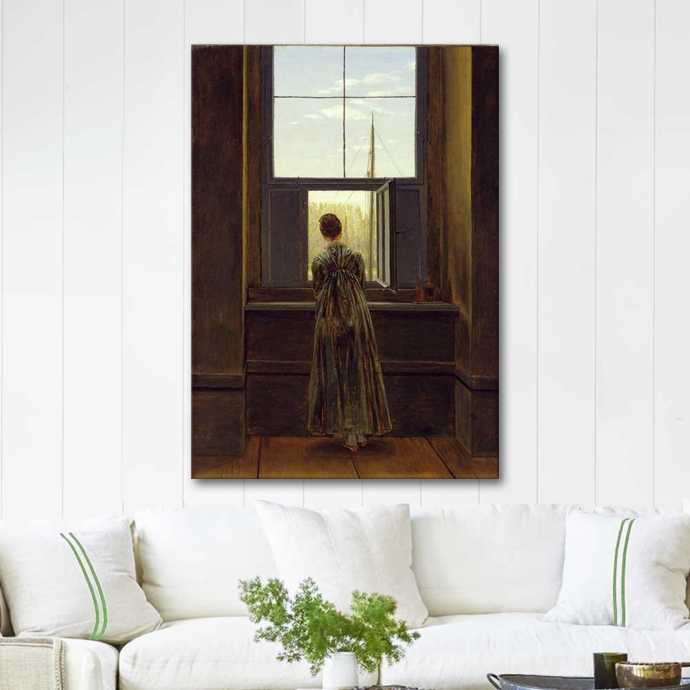 Caspar David Friedrich Woman At The Window Art Print
