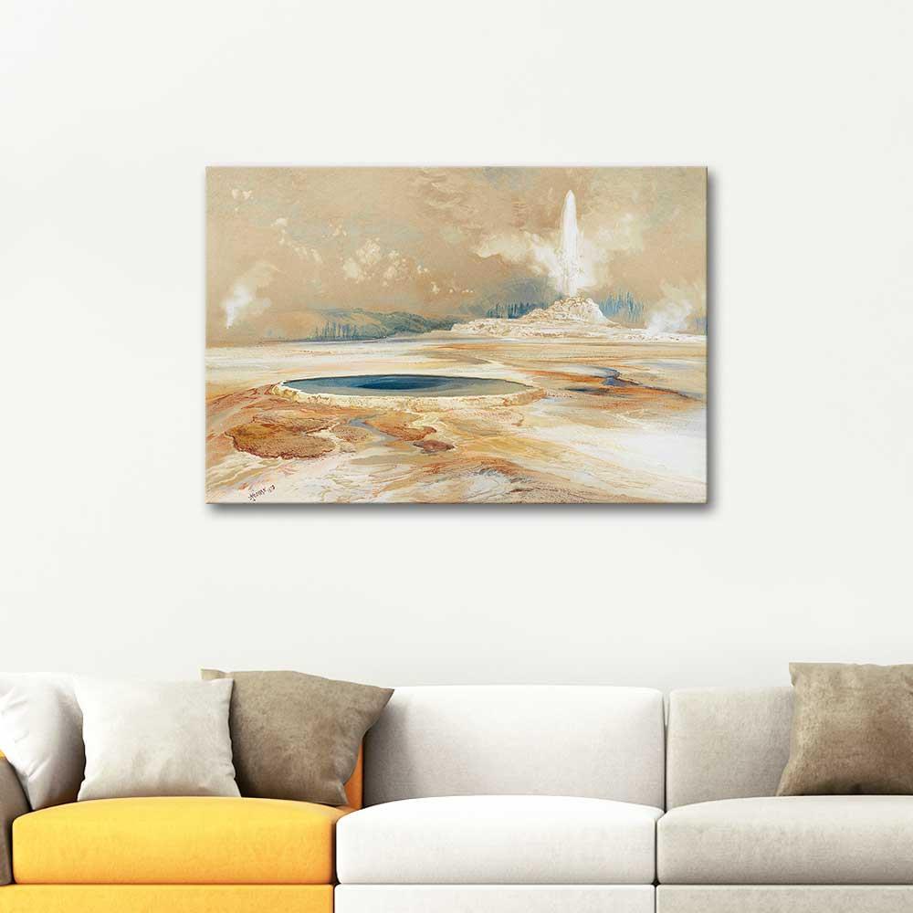 Thomas Moran Castle Gayzeri Yellowstone Kanvas Tablo