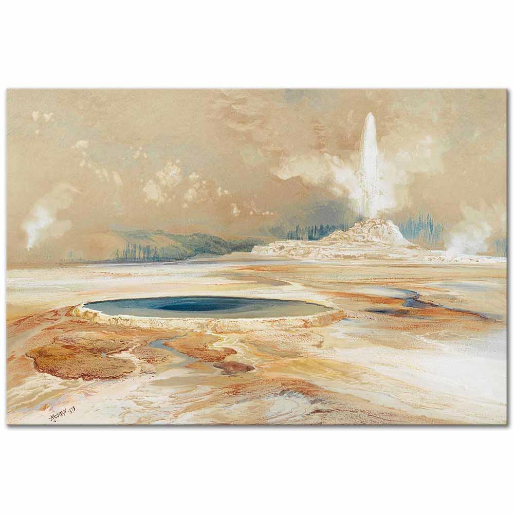 Thomas Moran Castle Gayzeri Yellowstone Kanvas Tablo