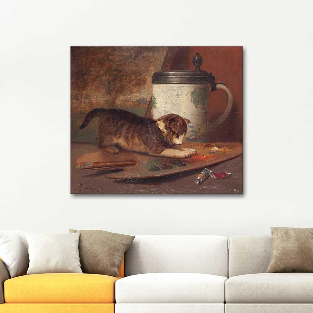 Cat Paving at Painters Palette by John Henry Dolph as Art Print