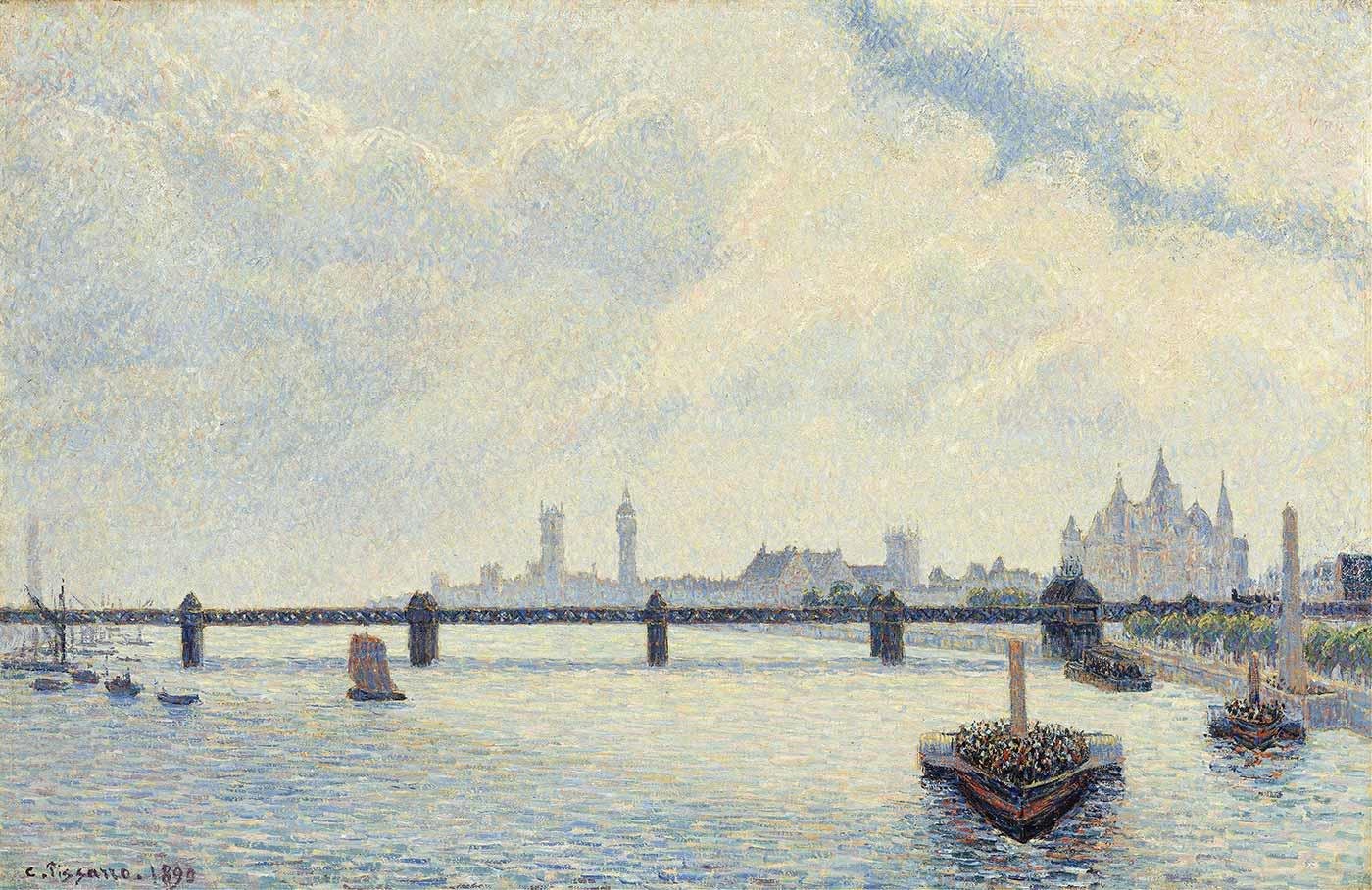 Camille Pissarro Charing Cross Köprüsü Londra Kanvas Tablo