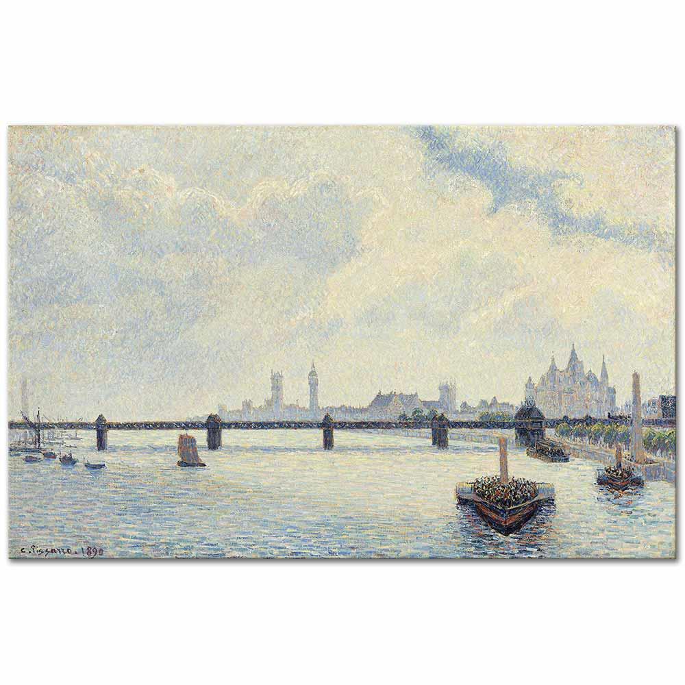 Camille Pissarro Charing Cross Köprüsü Londra Kanvas Tablo
