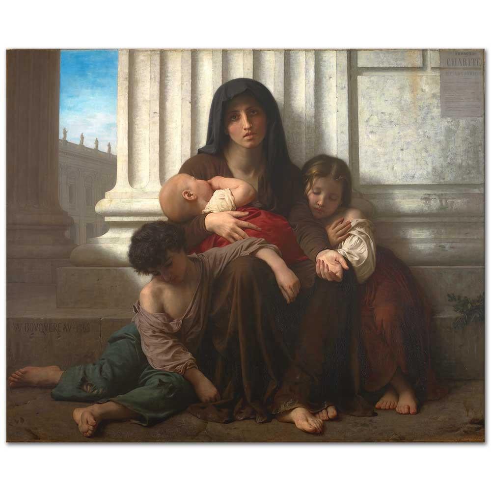 William Adolphe Bouguereau Hayırseverlik (Yoksul Aile) Kanvas Tablo