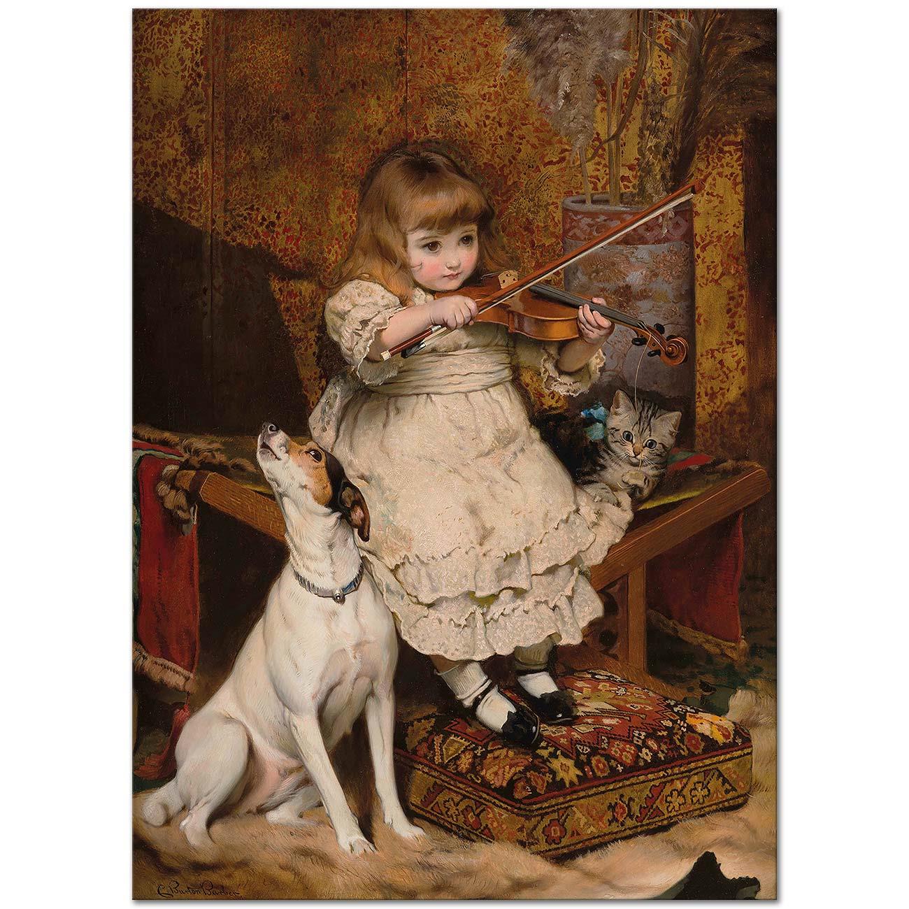 Charles Burton Barber The Little Violonist Art Print