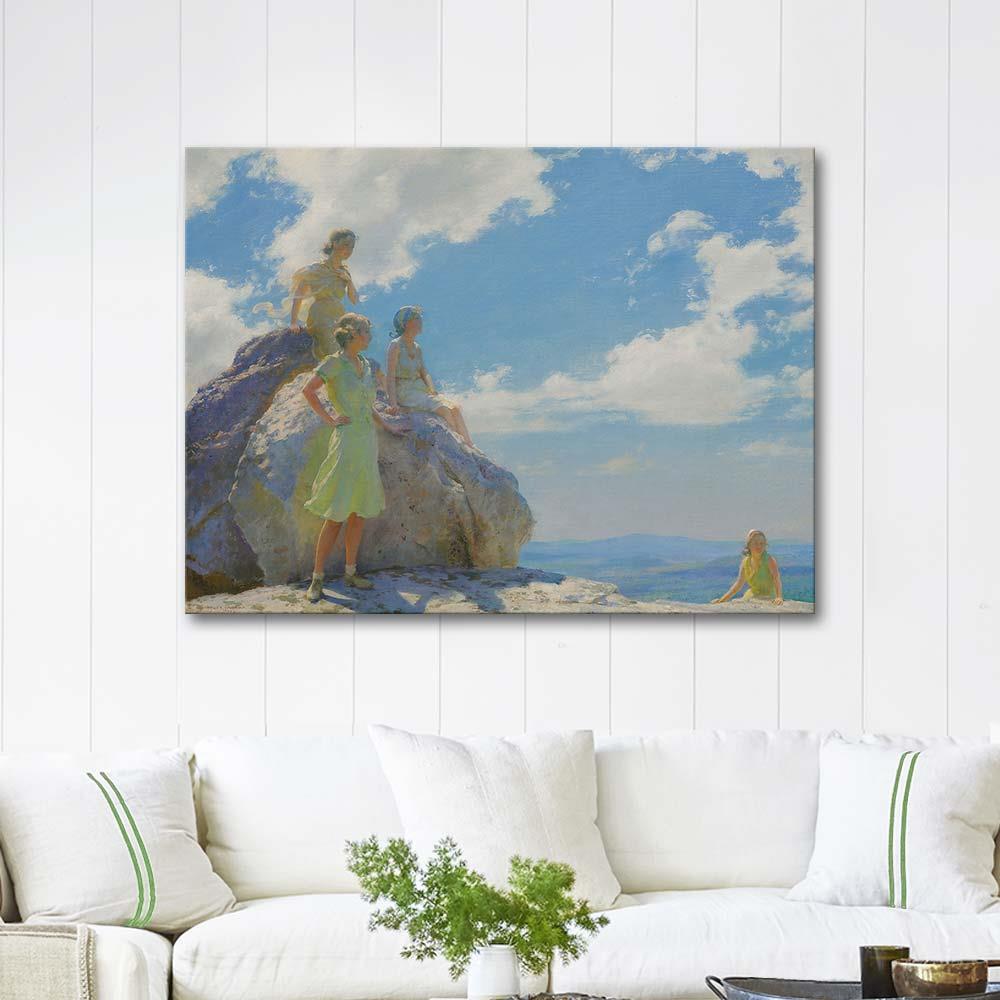 Charles Courtney Curran Bear Rocks Art Print