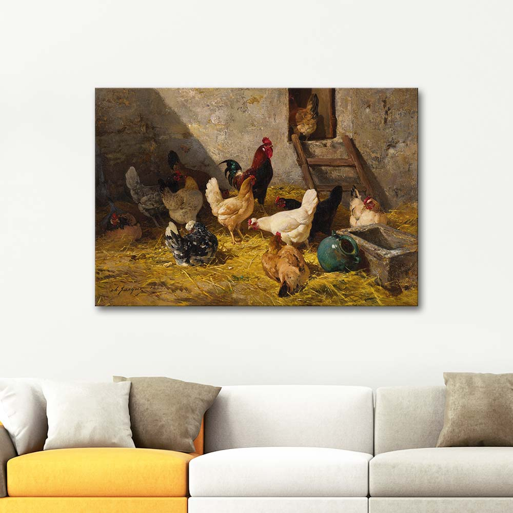 Charles Jacque The Hen Roost Art Print