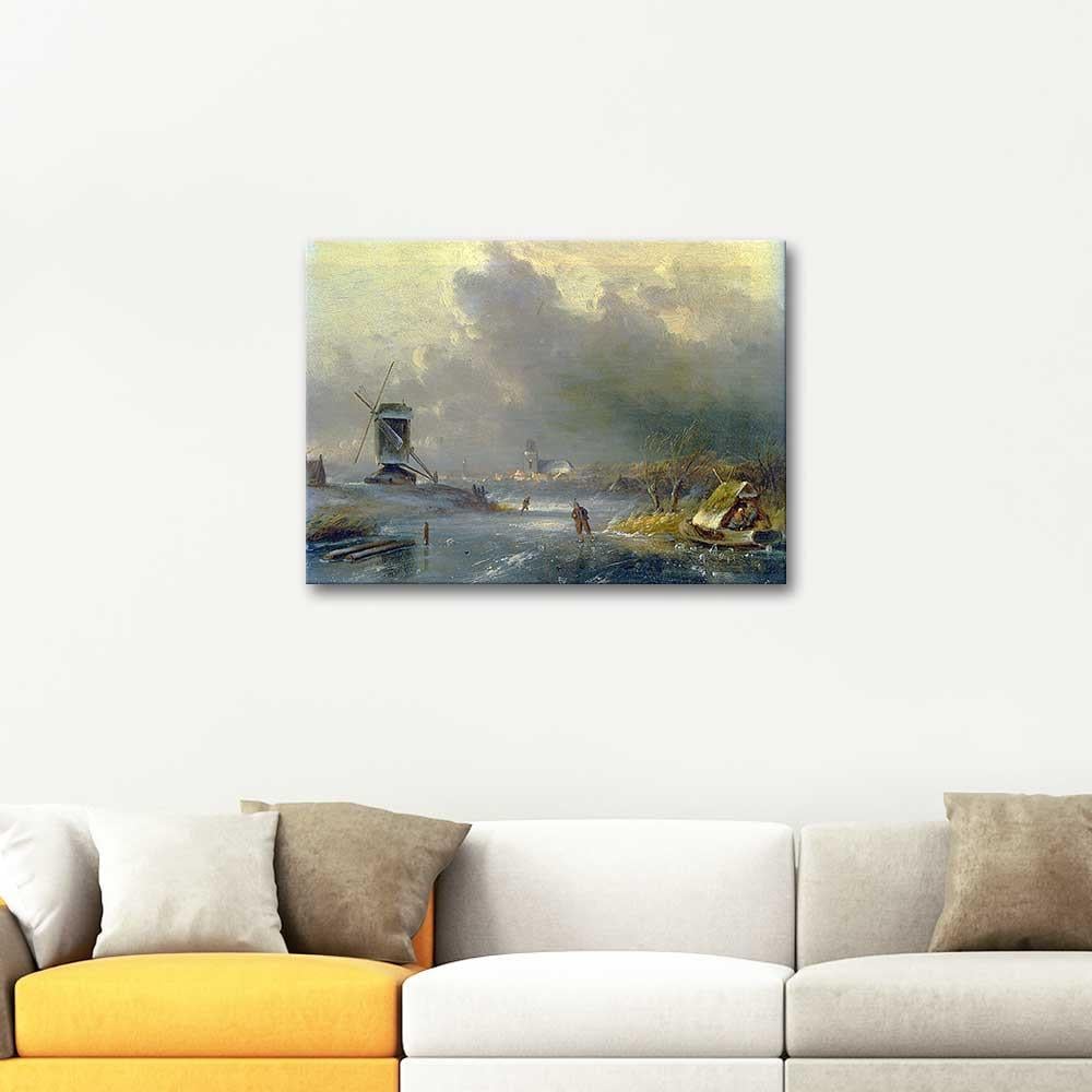 Charles Leickert Villagers on the River Art Print