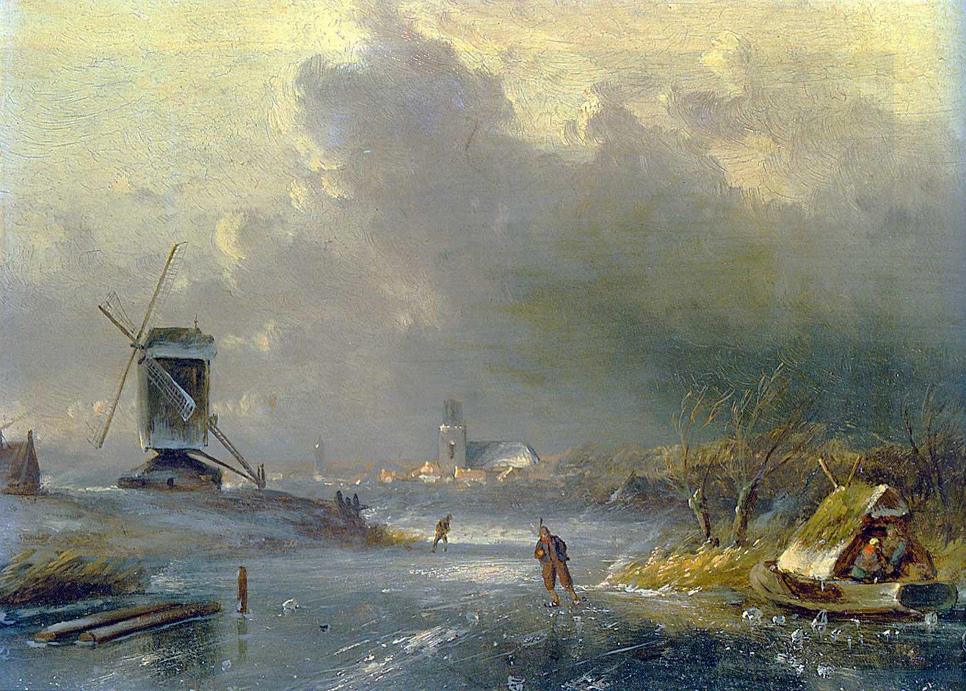Villagers on the River by Charles Leickert