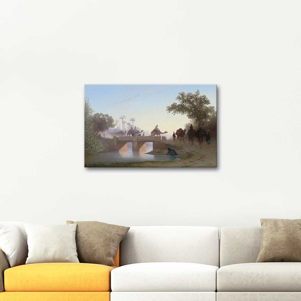 Charles Theodore Frere Nehri Geçen Develer Kanvas Tablo