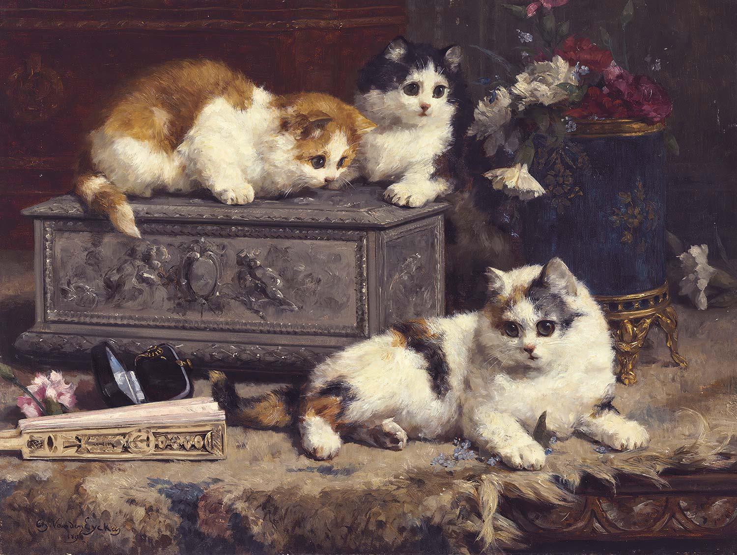 Charles van den Eycken Keyifler Yerinde Kanvas Tablo