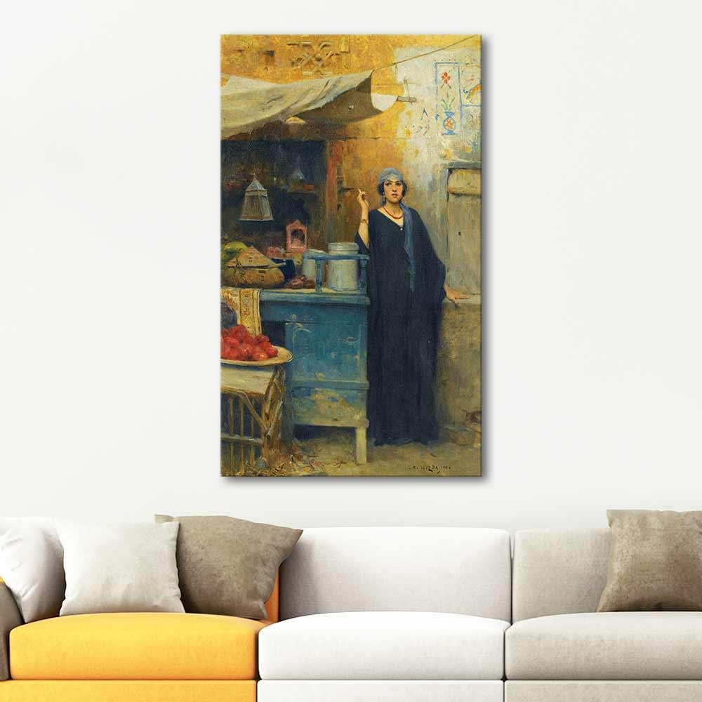 Charles Wilda Girl by a Market Stall Art Print