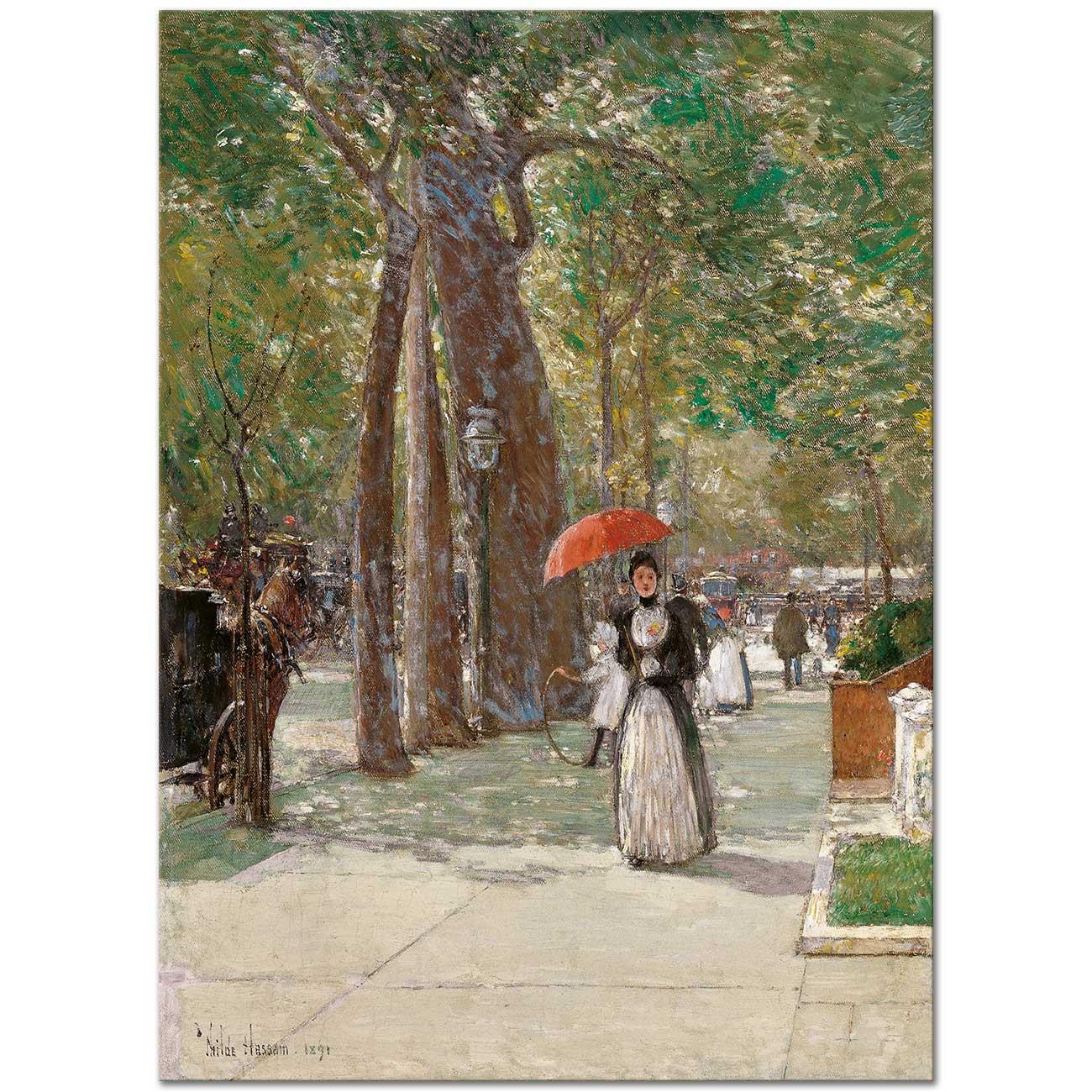 Childe Hassam Beşinci Cadde Washington Meydanı Kanvas Tablo 