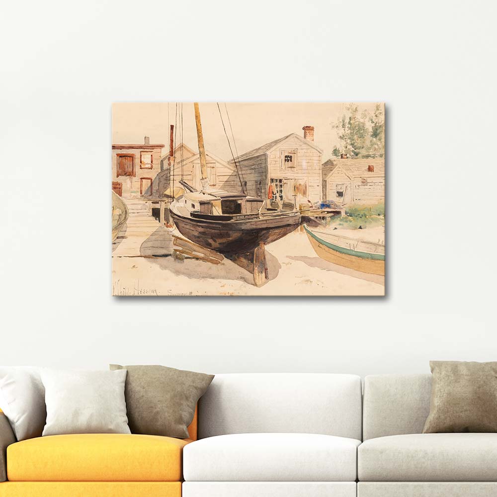 Childe Hassam Fishhouses Swampscott Art Print