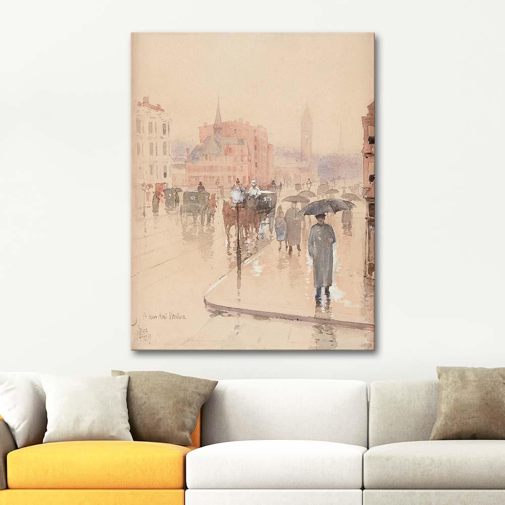 Childe Hassam Rainy Day Columbus Avenue Boston Art Print