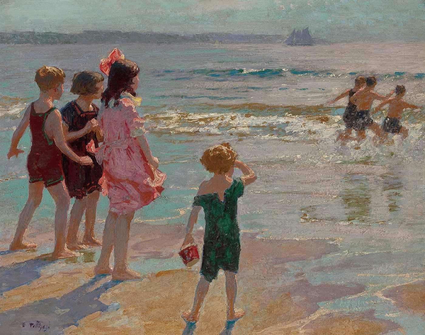 Children at the Shore by Edward Henry Potthast