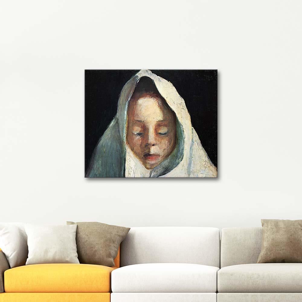 Child's Head with White Cloth by Paula Modersohn Becker as Art Print