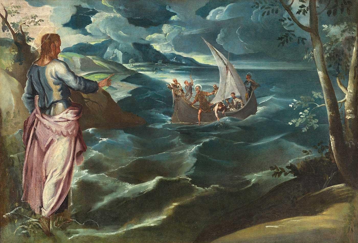 Tintoretto İsa Galilee Denizinde Kanvas Tablo