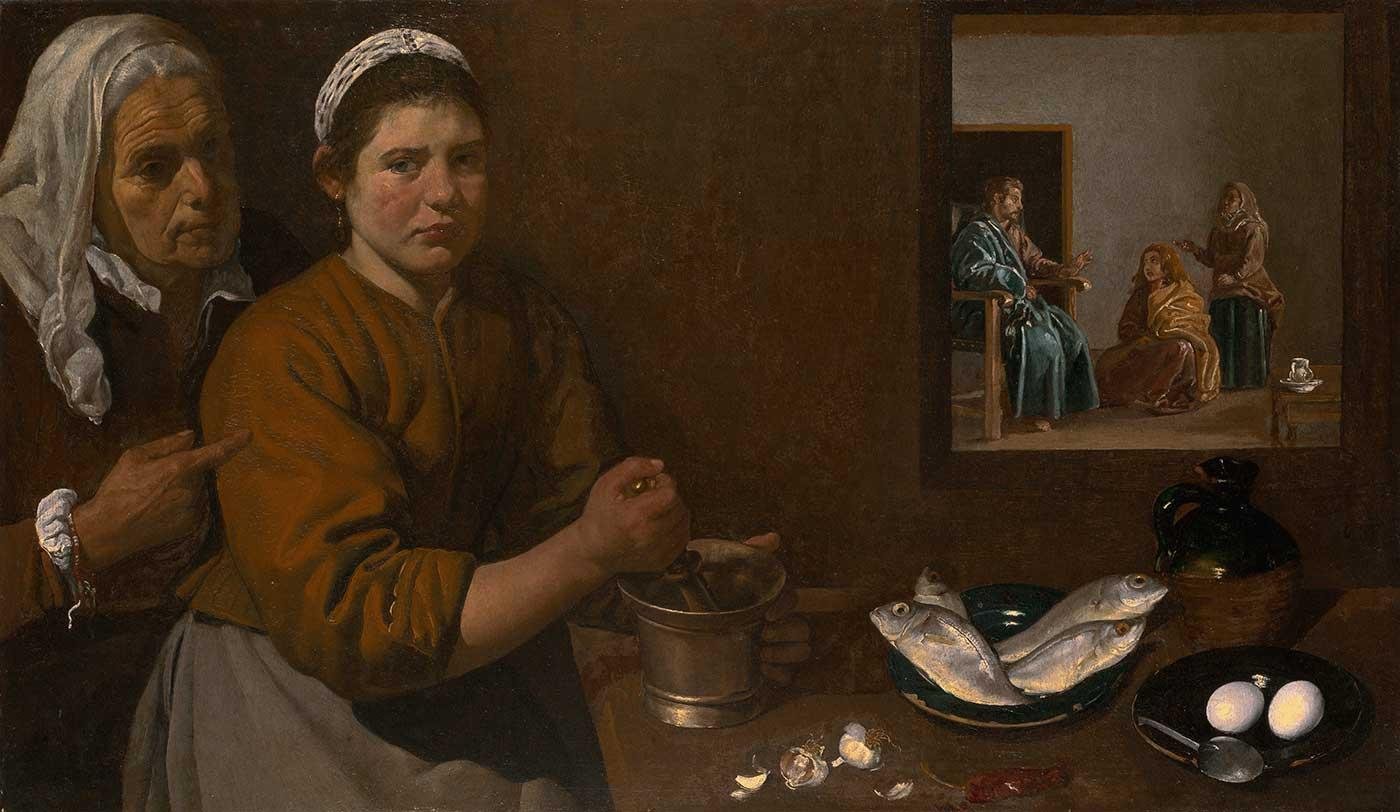 Diego Velazquez Isa Martha ve Maria ile Kanvas Tablo