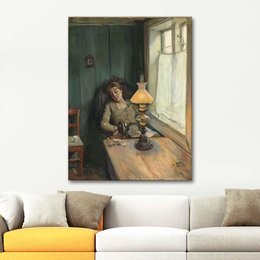 Christian Krohg Yorgun Kanvas Tablo