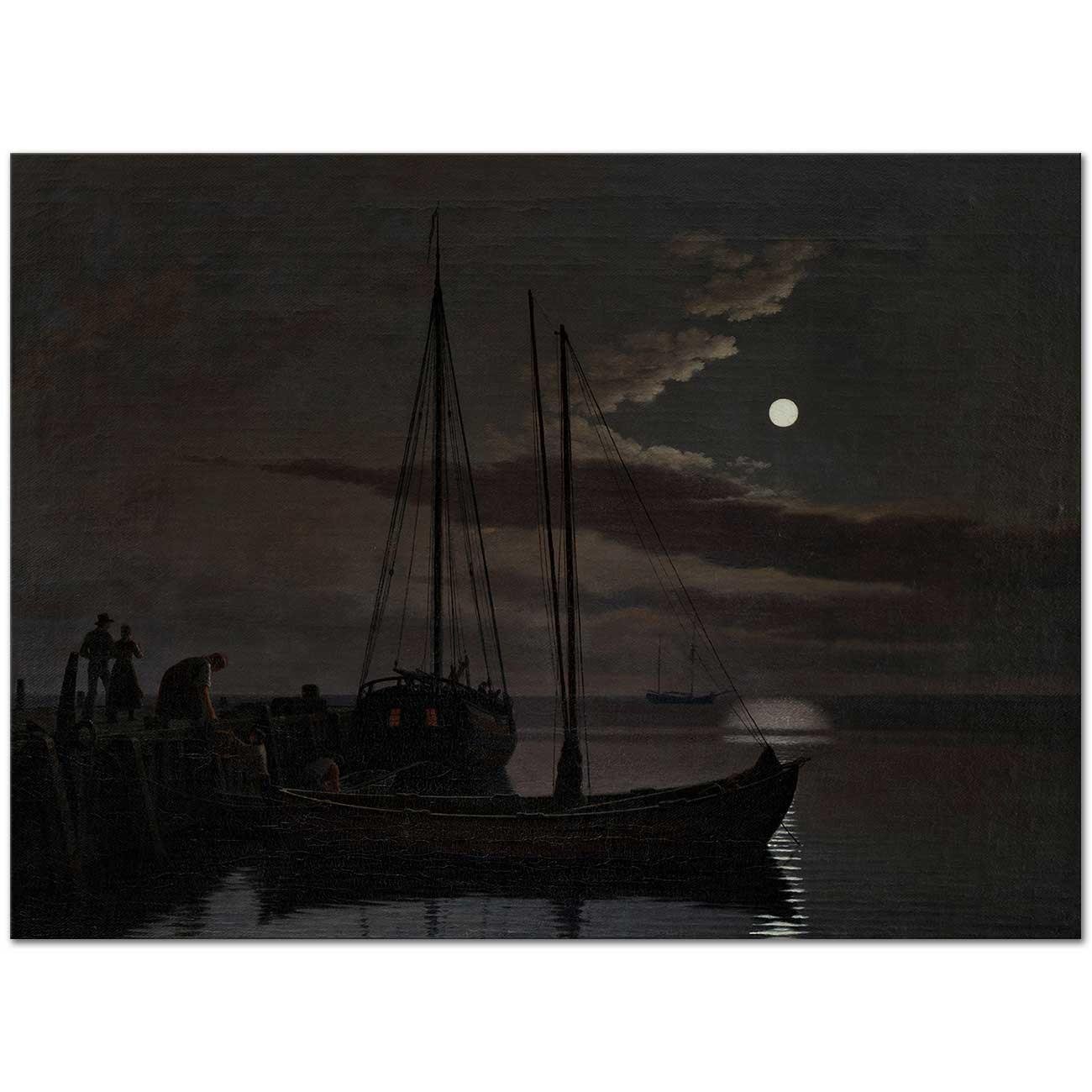 Christoffer Wilhelm Eckersberg Moonlight Picture Art Print