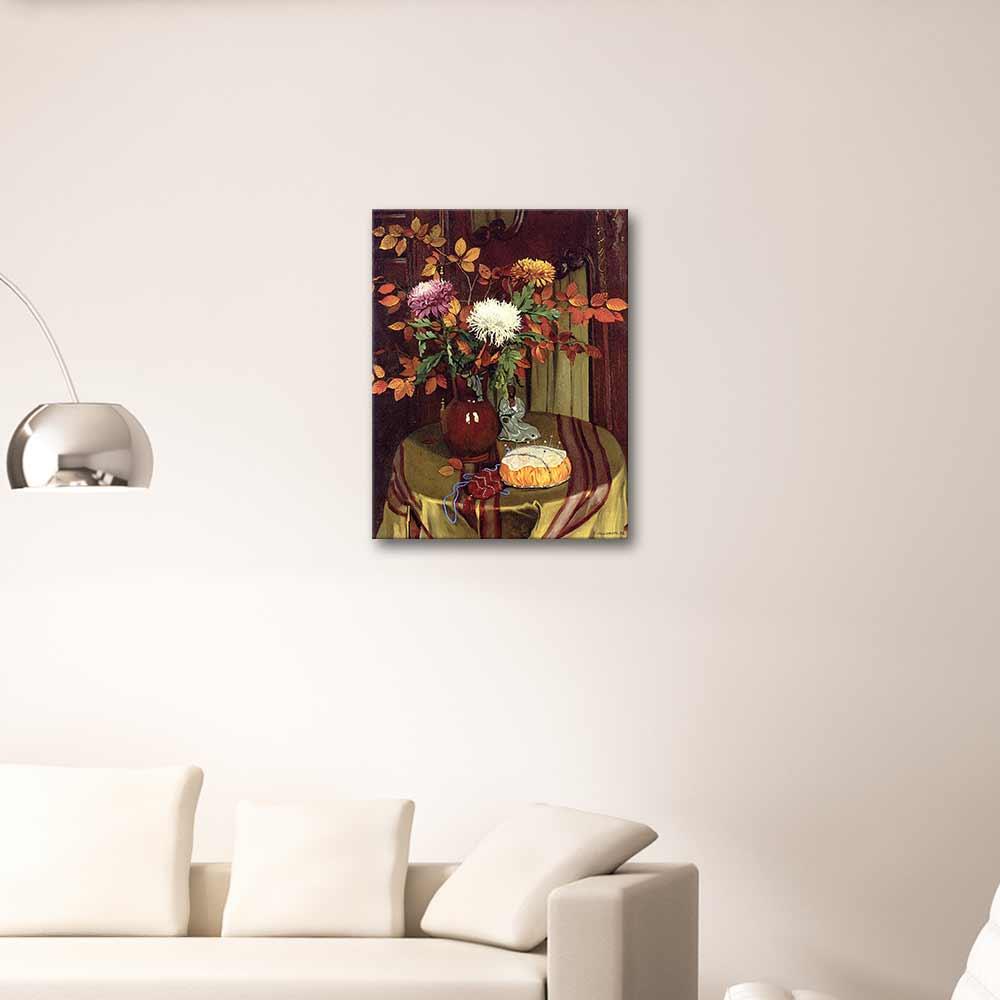 Chrysanthemums and Autumn Foliage by Felix Vallotton as Art Print