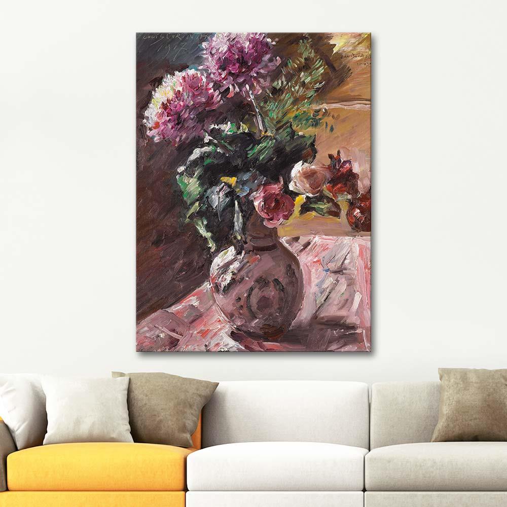 Chrysanthemums and Roses by Lovis Corinth as Art Print