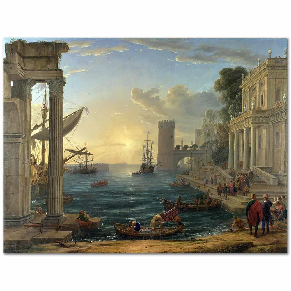 Seaport with the Embarkation of the Queen of Sheba by Claude Lorrain