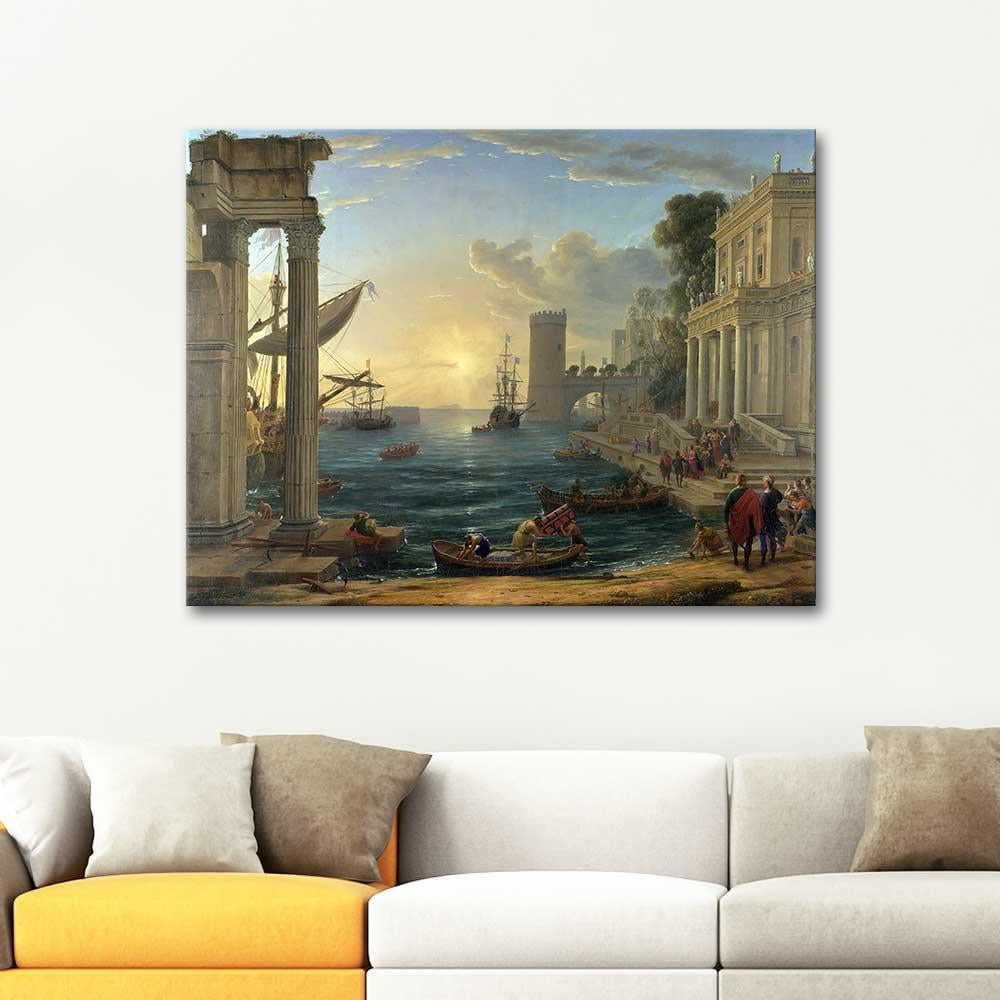 Claude Lorrain Seaport with the Embarkation of the Queen of Sheba Art Print