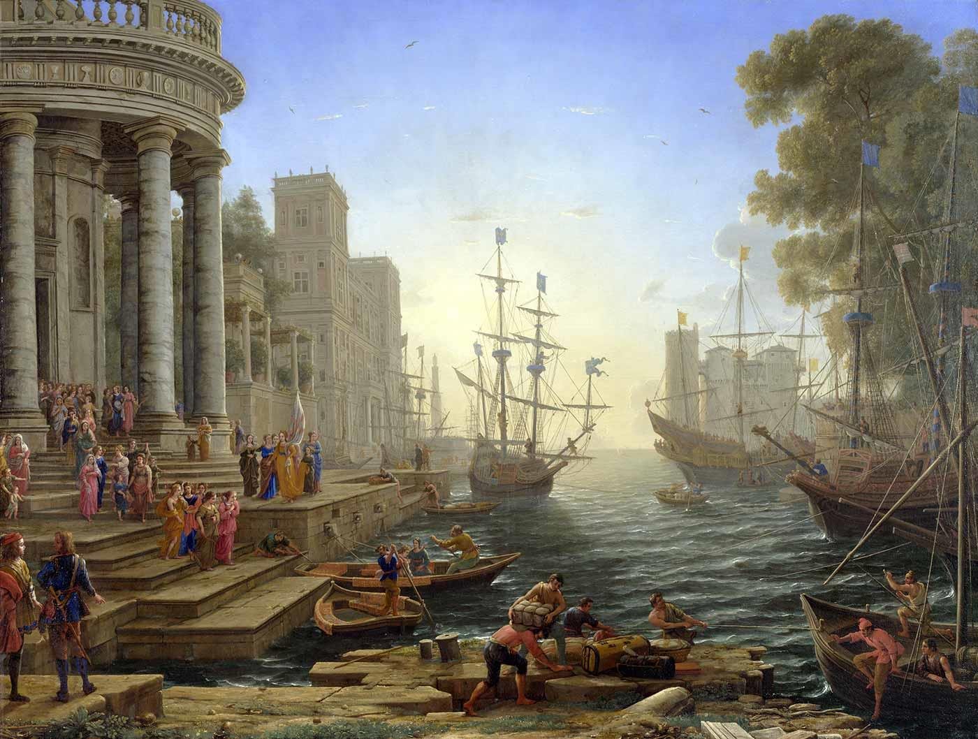 Claude Lorrain Azize Ursula'nın Seyahati Kanvas Tablo