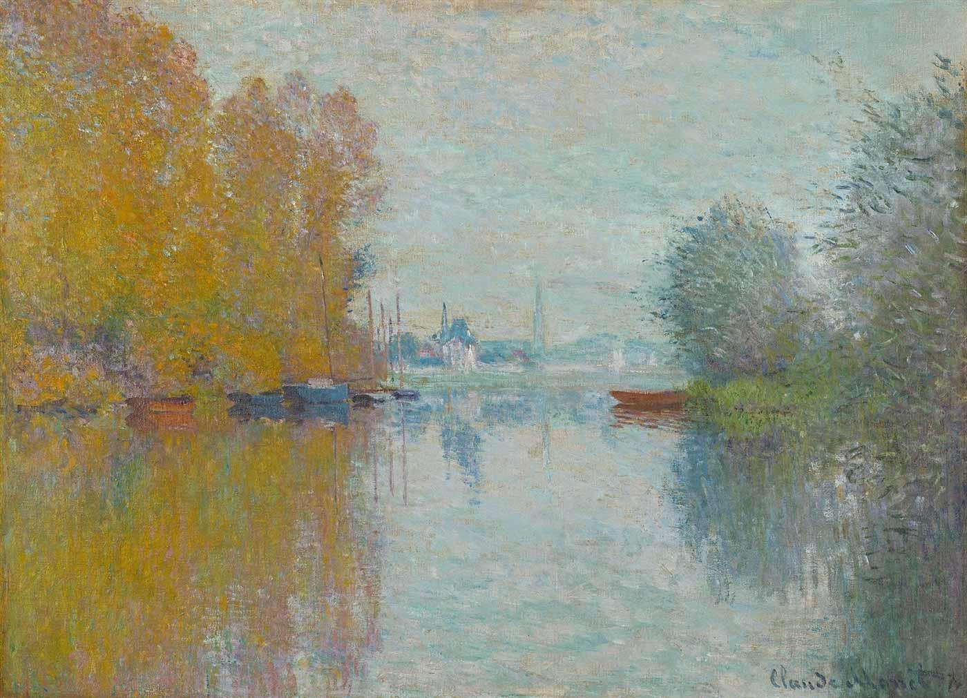 Claude Monet Seine'de Sonbahar Argenteuil Kanvas Tablo