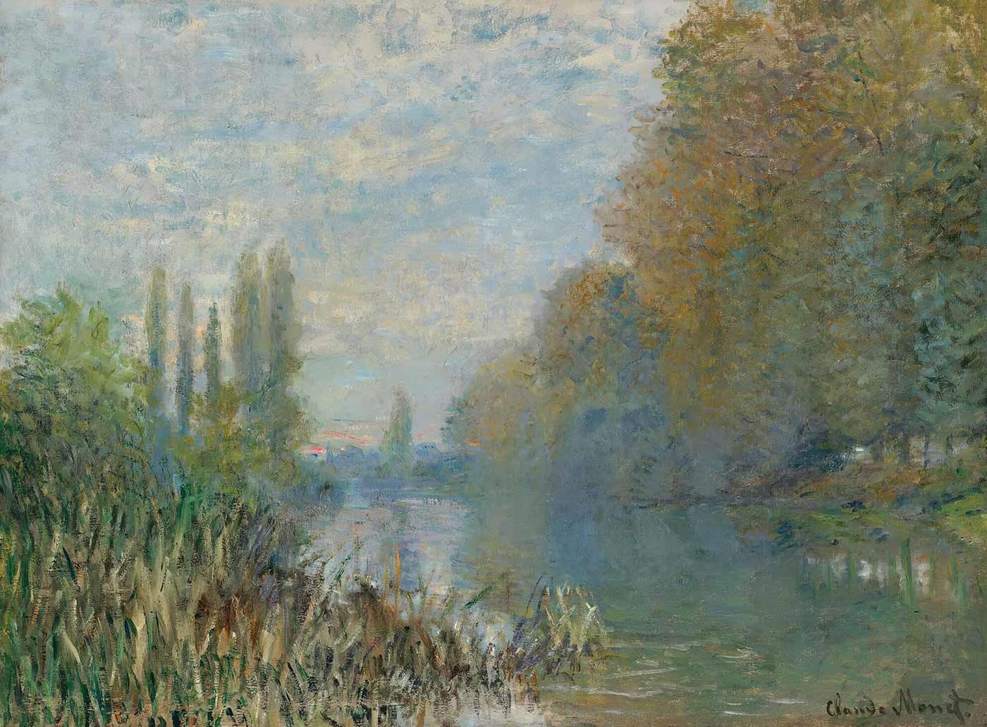 Claude Monet Sonbaharda Seine Kıyıları Kanvas Tablo