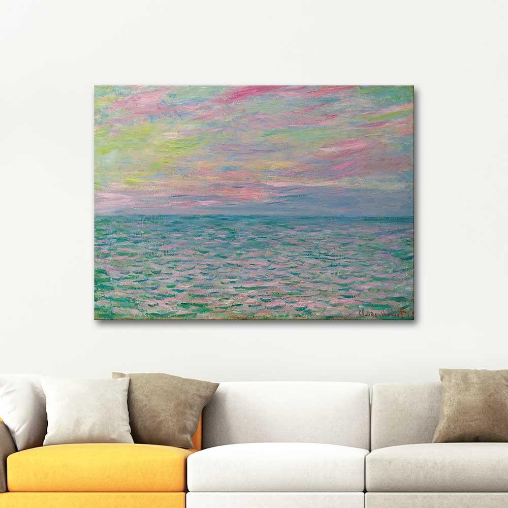 Claude Monet Pourville'de Gün Batımı, Açık Deniz Kanvas Tablo