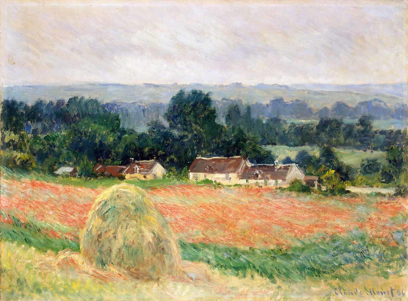 Claude Monet Giverny'de Saman Yığını Kanvas Tablo
