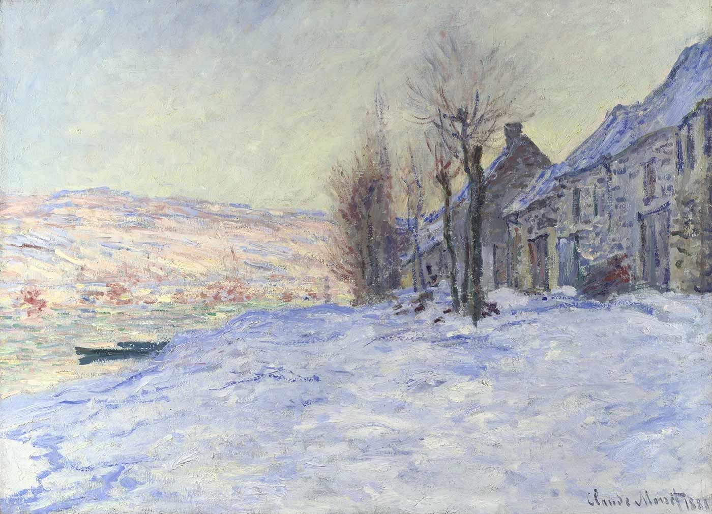 Claude Monet Lavacourt Kar Altında Kanvas Tablo
