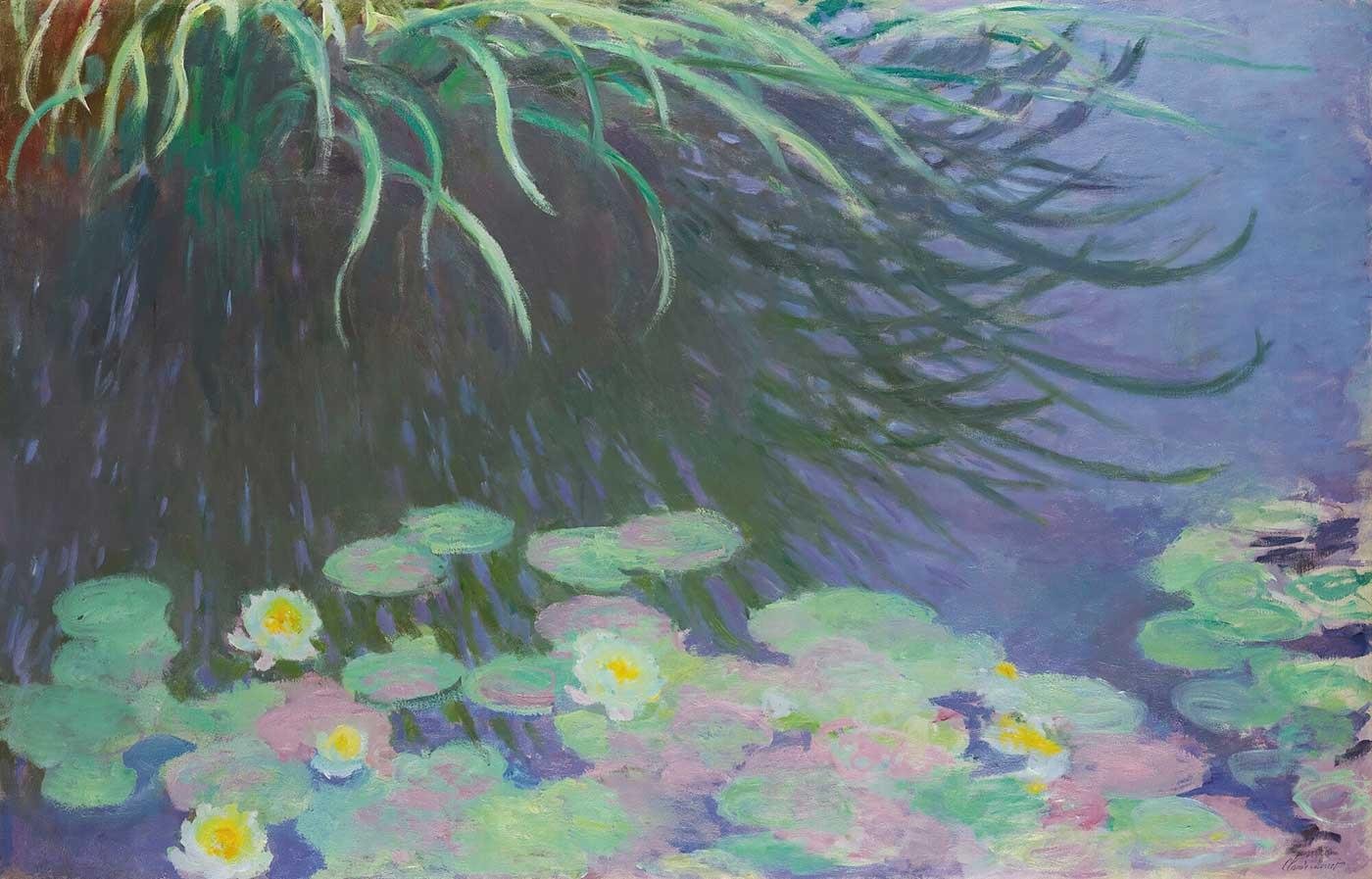 Nymphéas Avec Reflets De Hautes Herbes by Claude Monet