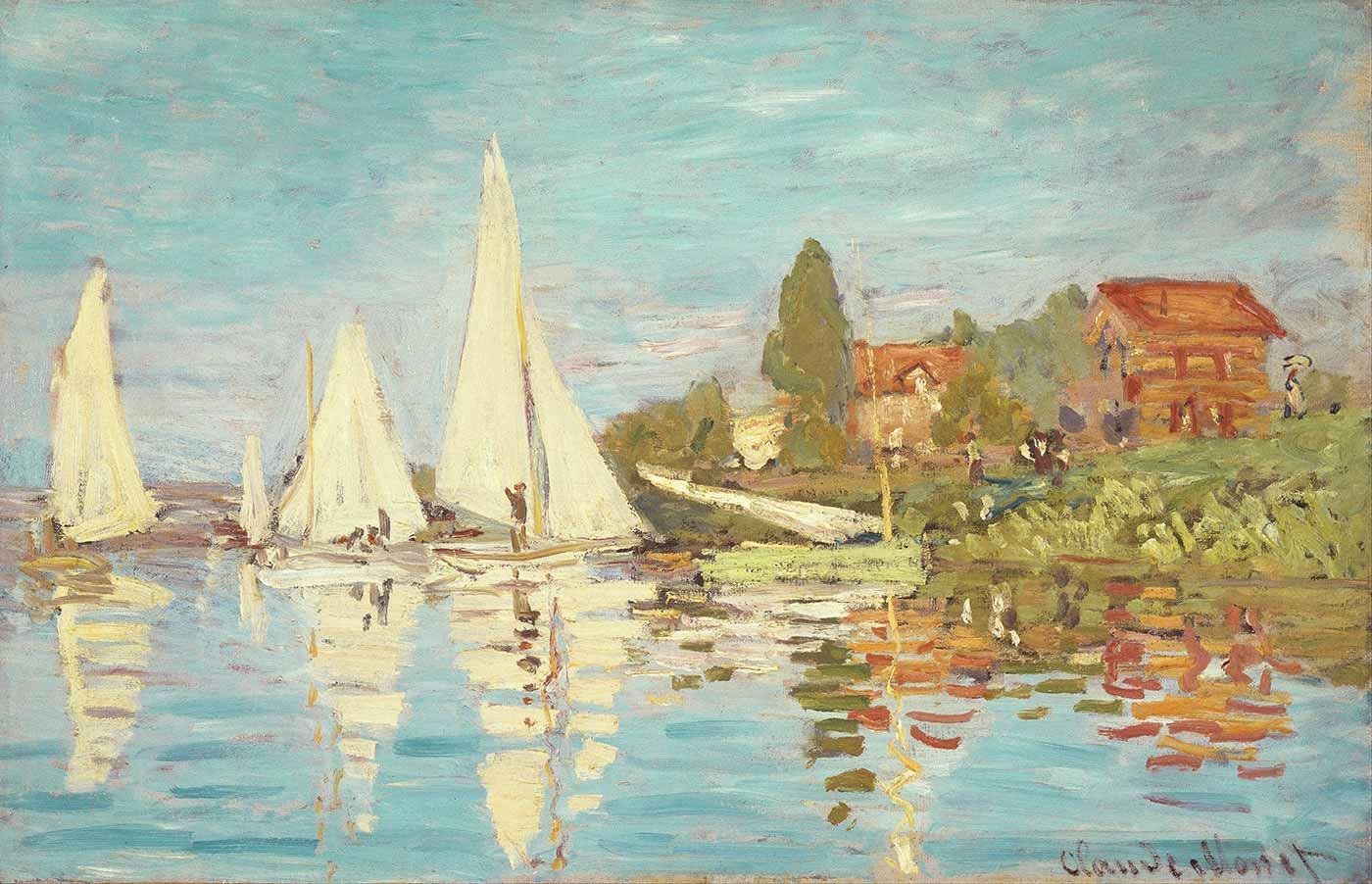 Claude Monet Yelkenliler Argenteuil Kanvas Tablo