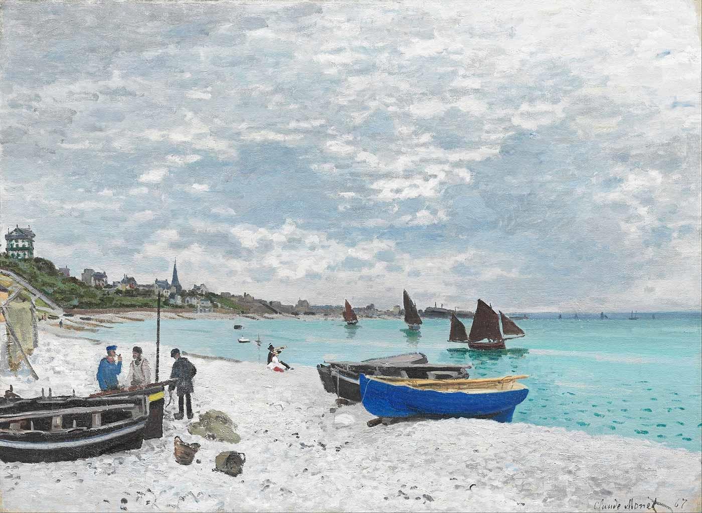 Claude Monet Sainte Adresse Sahili Kanvas Tablo