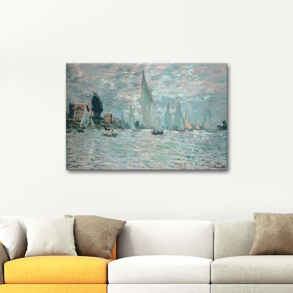 Claude Monet Argenteuil'de Yelkenli Yarışı Kanvas Tablo