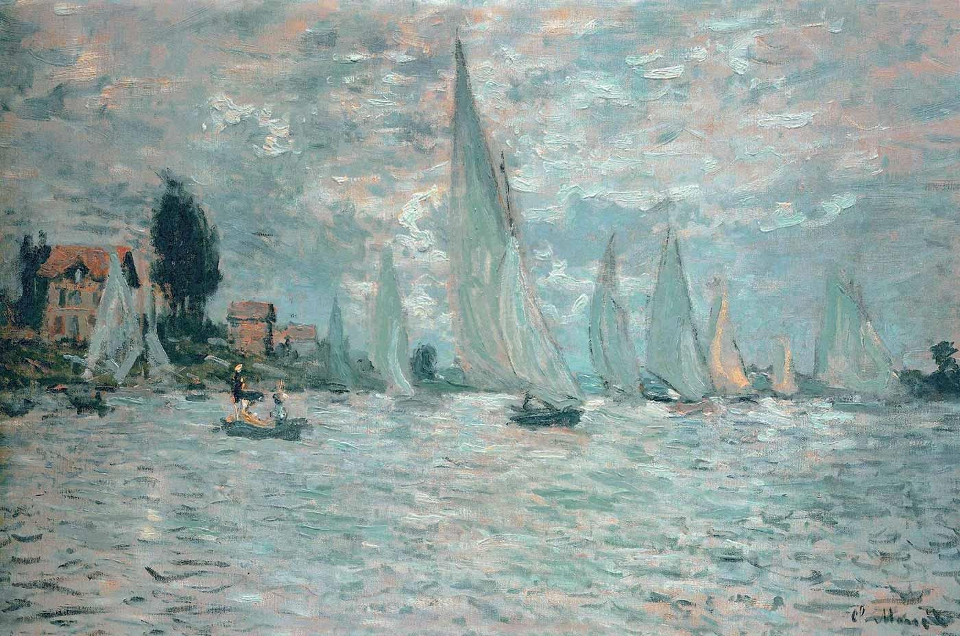 Claude Monet Argenteuil'de Yelkenli Yarışı Kanvas Tablo