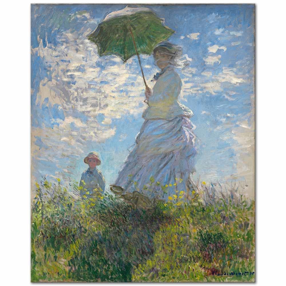 Woman with a Parasol Madame Monet and Her Son by Claude Monet