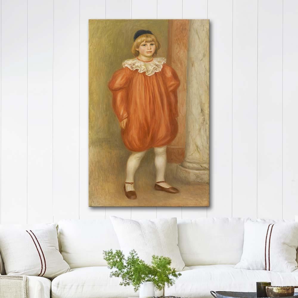 Claude Renoir in Clown Costume by Pierre Auguste Renoir as Art Print