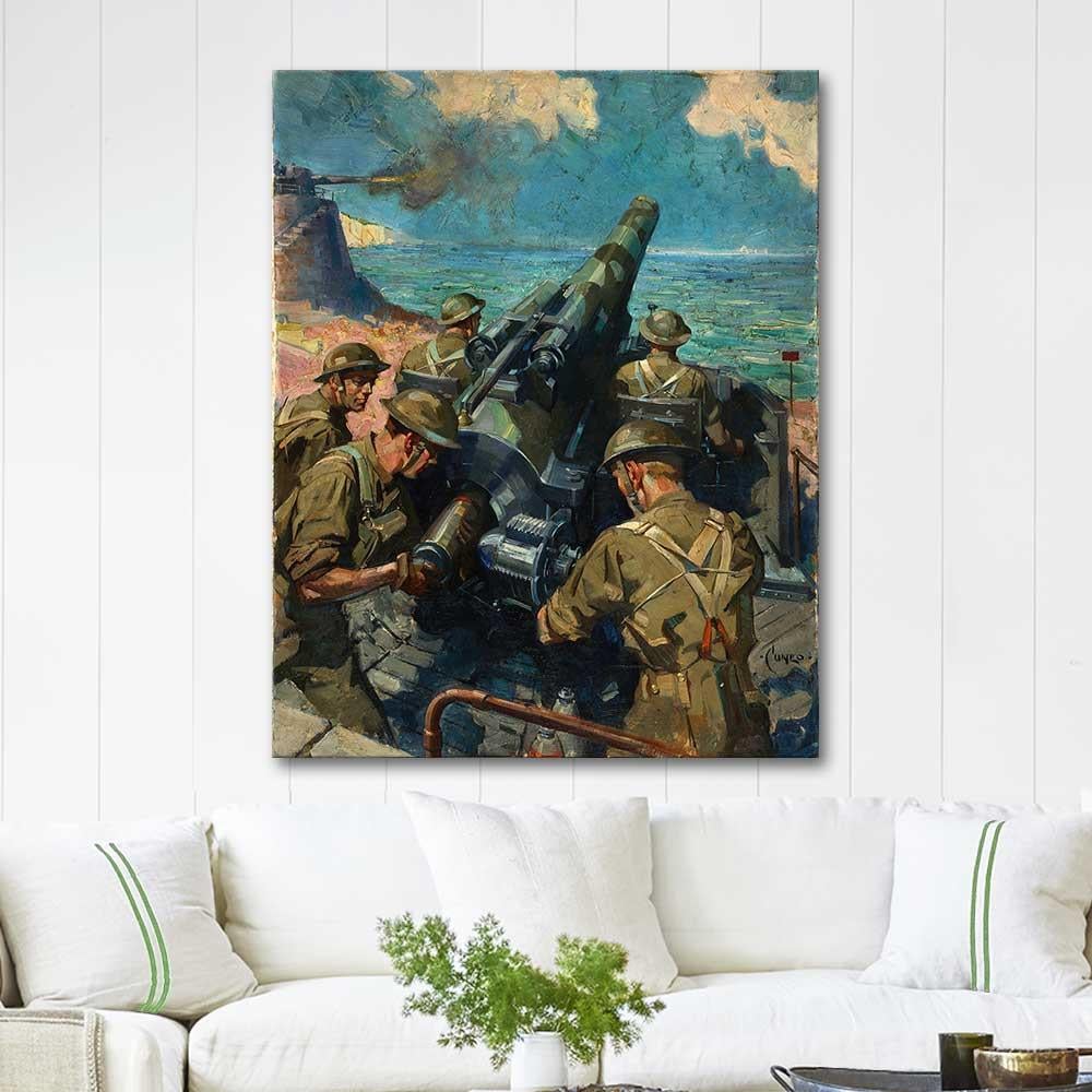 Terence Tenison Cuneo Sahil Bataryası Kanvas Tablo