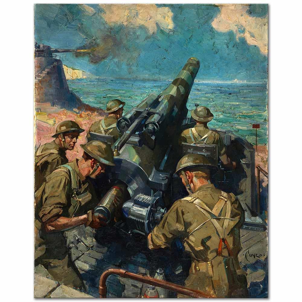 Terence Tenison Cuneo Sahil Bataryası Kanvas Tablo