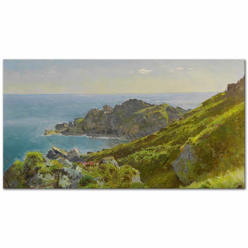 Coastline With Grassy Slope by William Trost Richards as Art Print